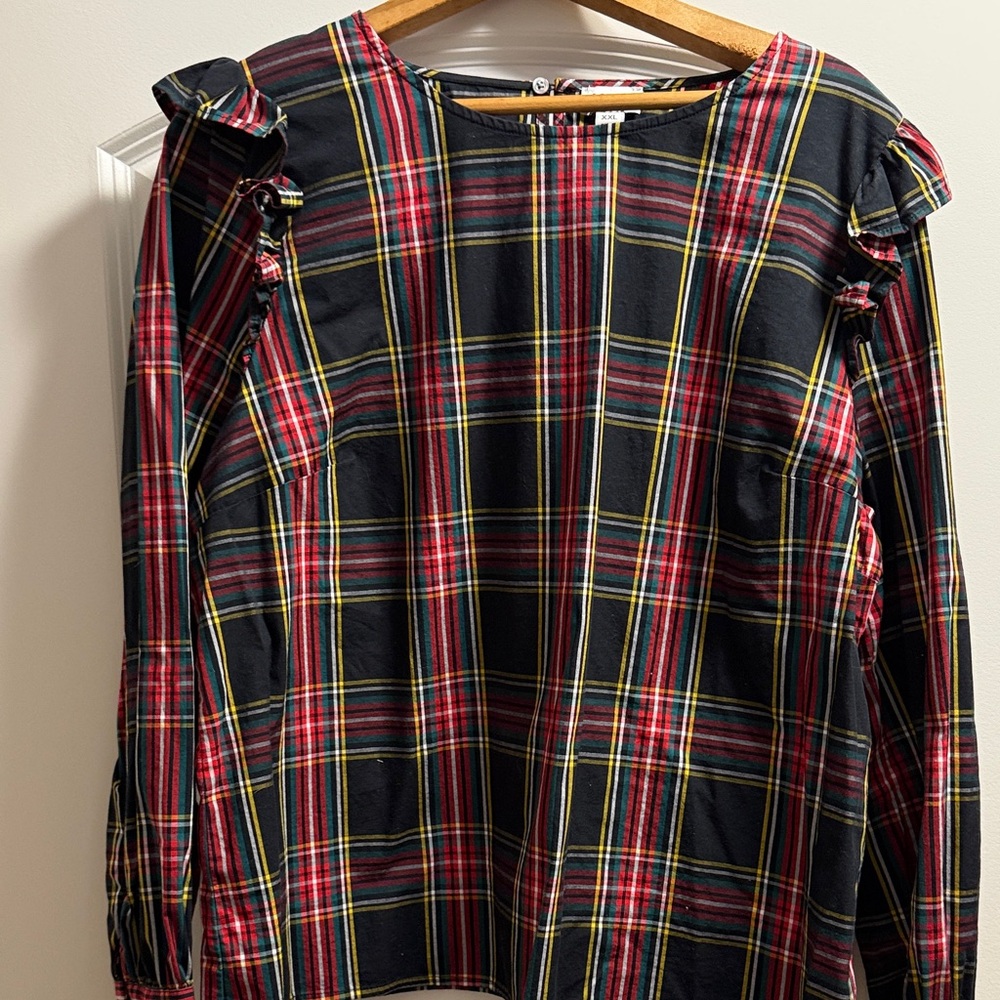 J. Crew Red and Green Plaid Shirt